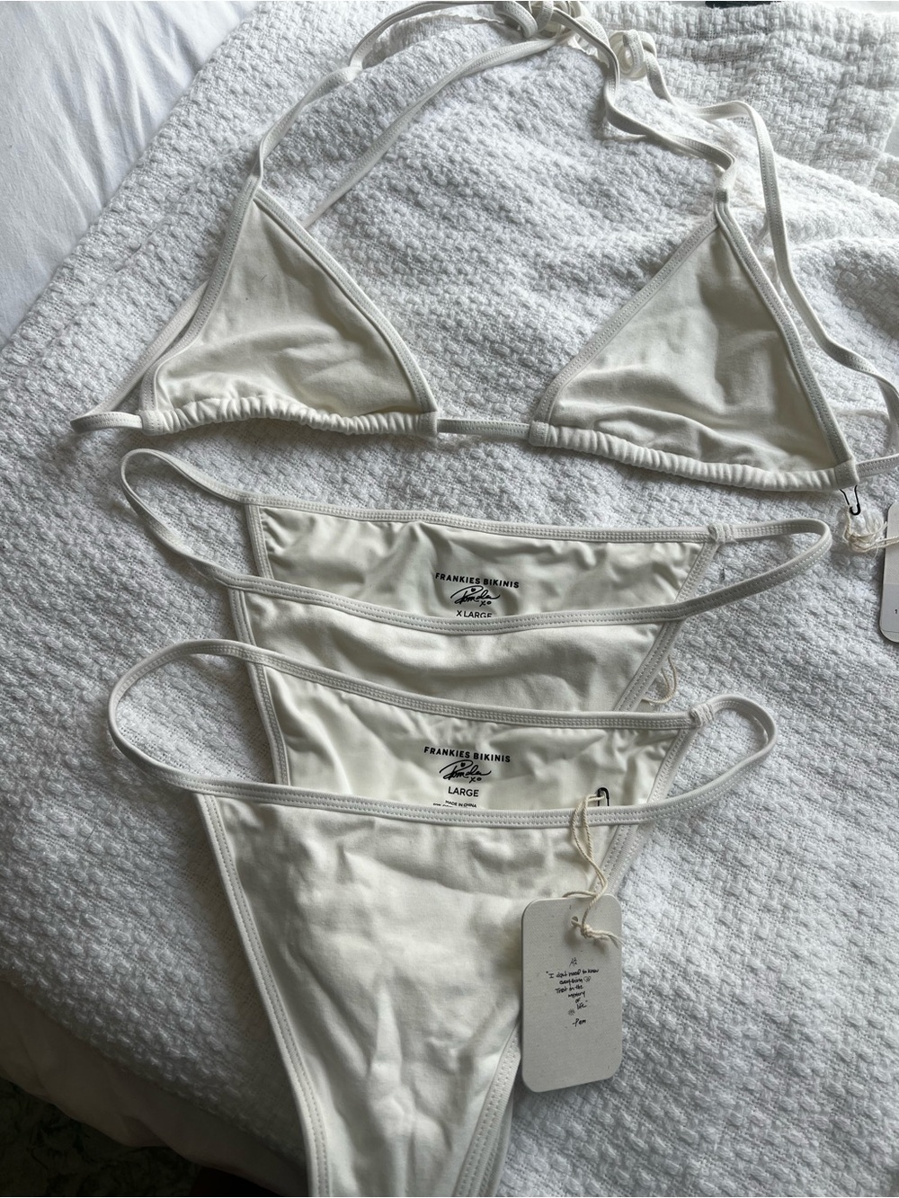 Frankie's Bikinis x Pamela Anderson Zeus White Cotton Bikini Set - Picture 5 of 8